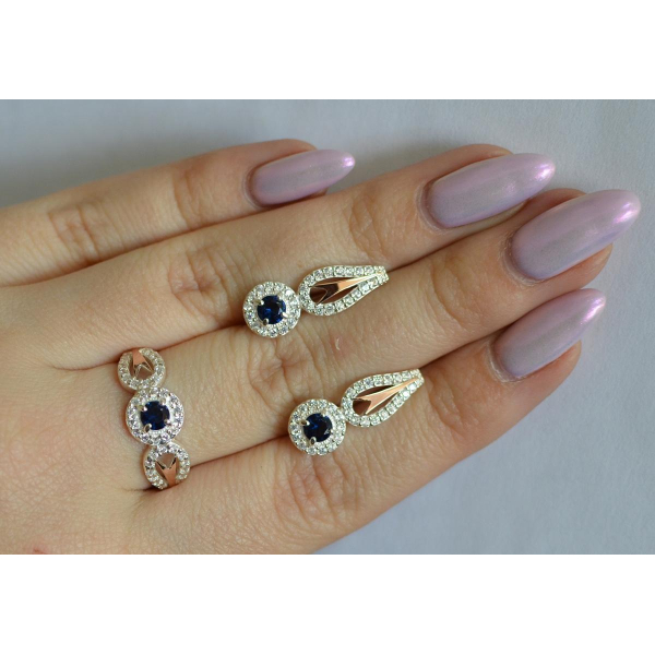 Серебряный набор с золотыми пластинами 135 (135)