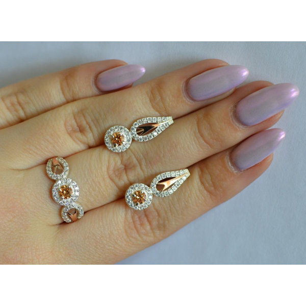 Серебряный набор с золотыми пластинами 135 (135)