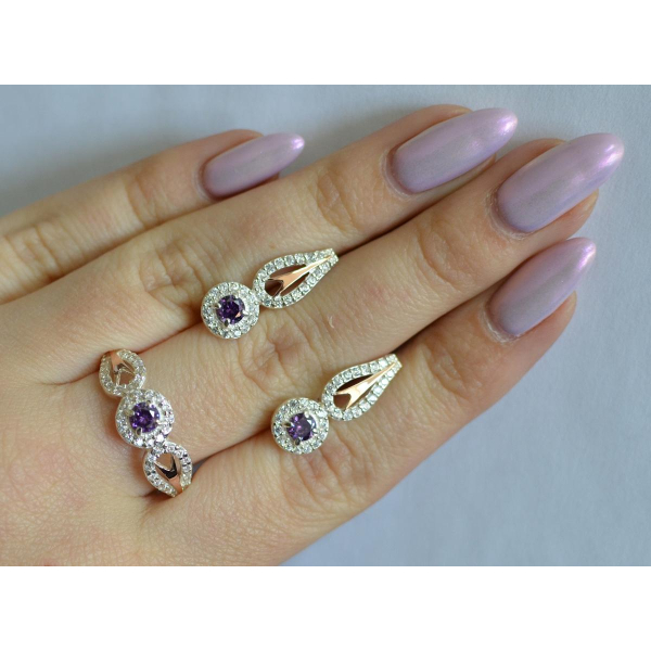 Серебряный набор с золотыми пластинами 135 (135)