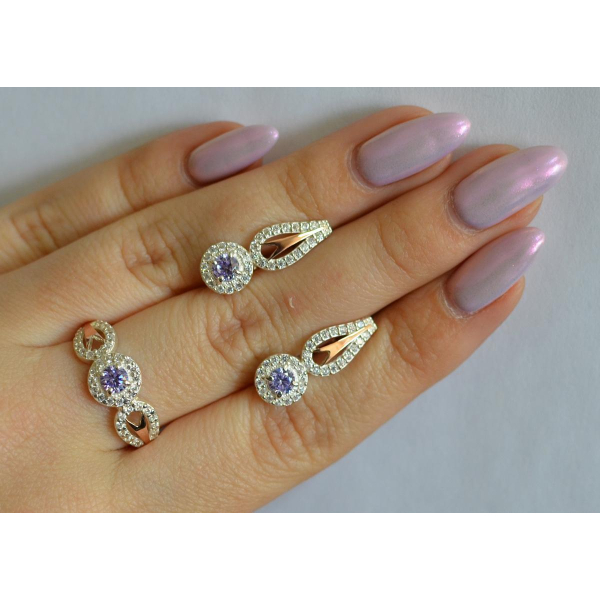 Серебряный набор с золотыми пластинами 135 (135)