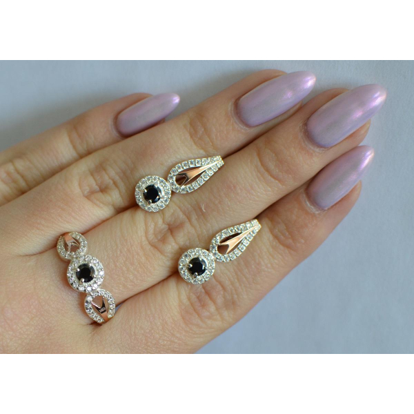 Серебряный набор с золотыми пластинами 135 (135)