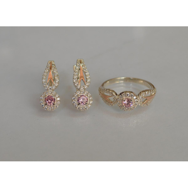 Серебряный набор с золотыми пластинами 135 (135)