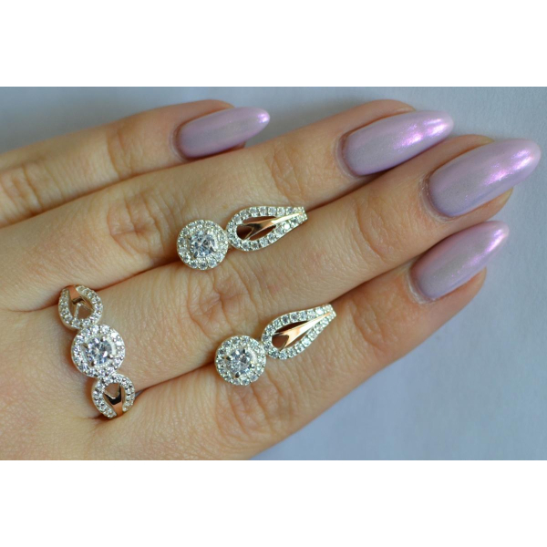 Серебряный набор с золотыми пластинами 135 (135)