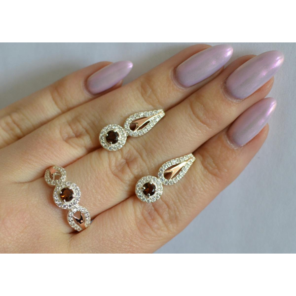 Серебряный набор с золотыми пластинами 135 (135)