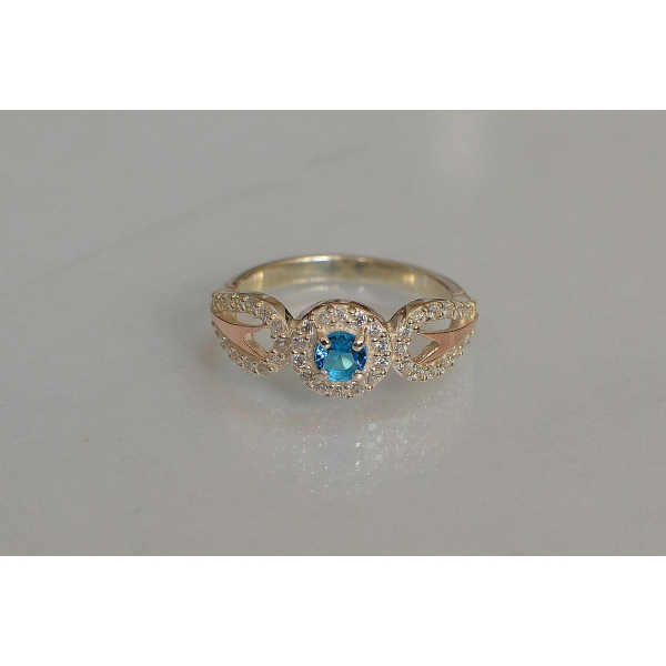 Серебряное кольцо с золотыми пластинами (135к)