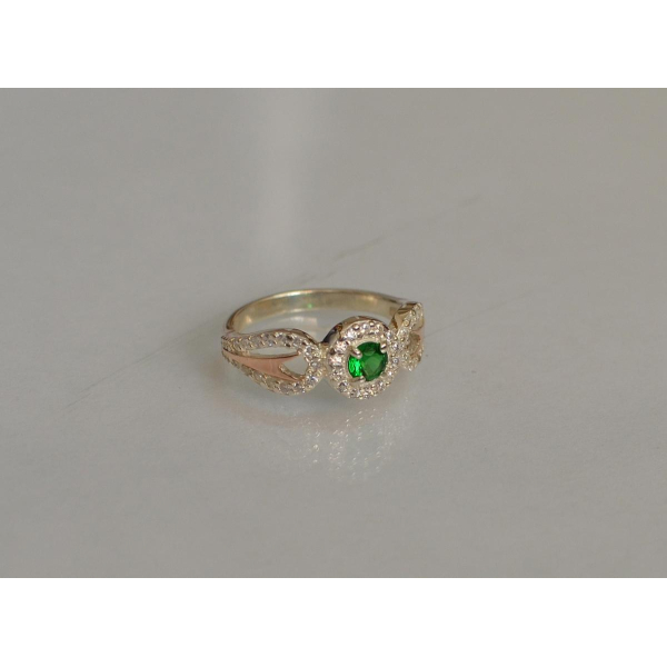 Серебряное кольцо с золотыми пластинами (135к)