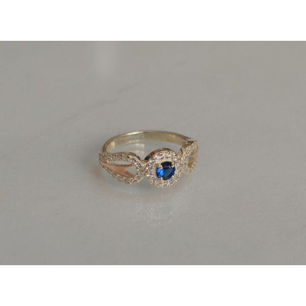 Серебряное кольцо с золотыми пластинами (135к)