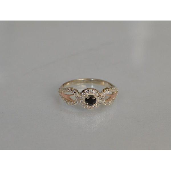 Серебряное кольцо с золотыми пластинами (135к)