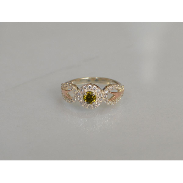 Серебряное кольцо с золотыми пластинами (135к)