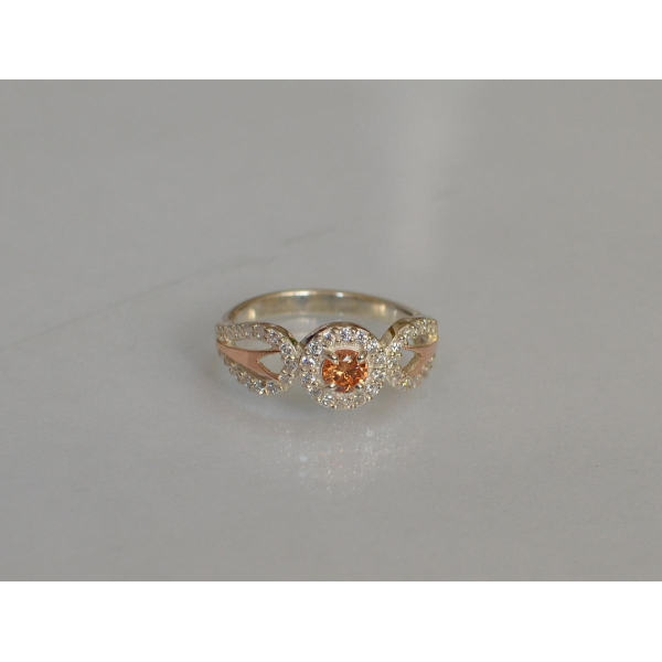 Серебряное кольцо с золотыми пластинами (135к)