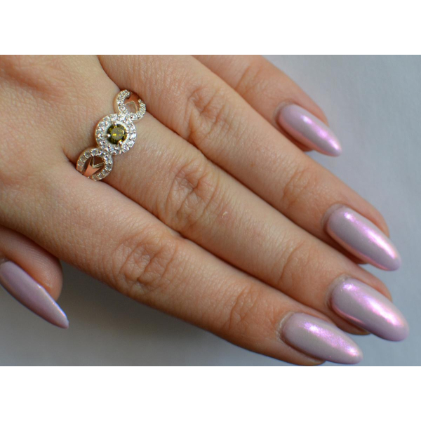 Серебряное кольцо с золотыми пластинами (135к)