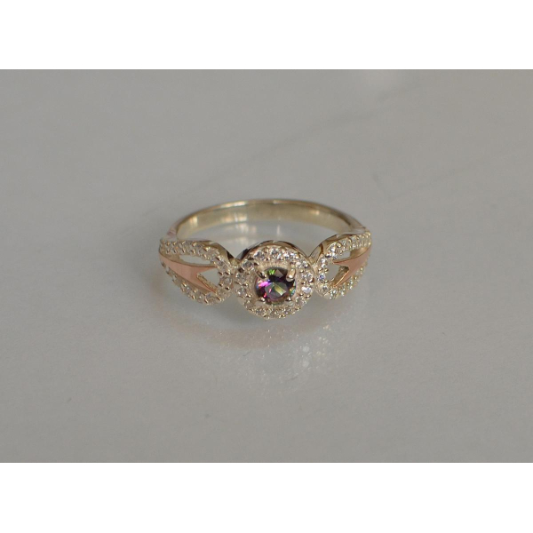 Серебряное кольцо с золотыми пластинами (135к)