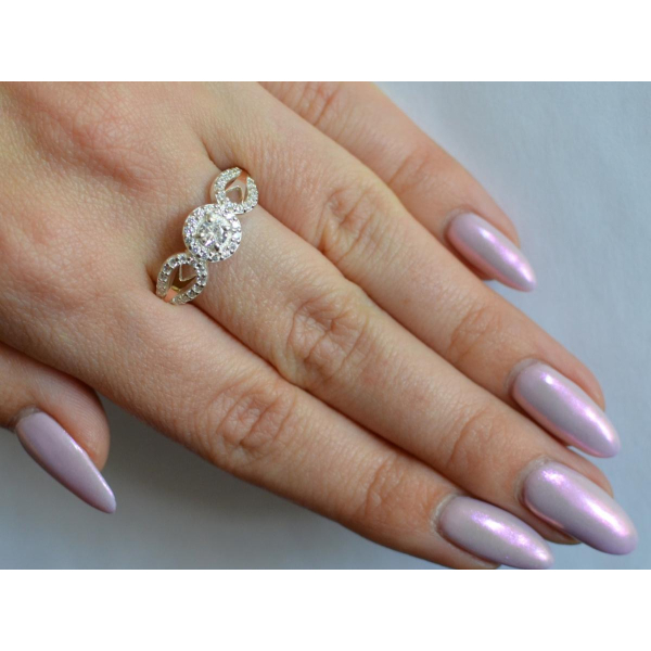 Серебряное кольцо с золотыми пластинами (135к)