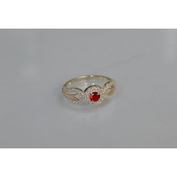 Серебряное кольцо с золотыми пластинами (135к)