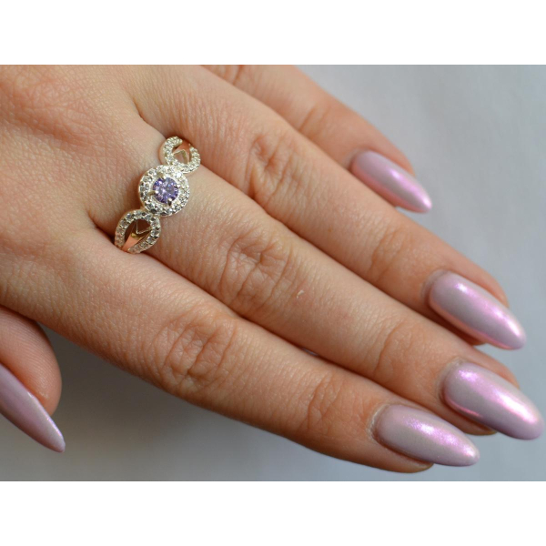 Серебряное кольцо с золотыми пластинами (135к)