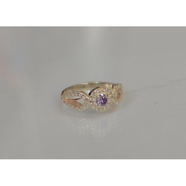 Серебряное кольцо с золотыми пластинами (135к)