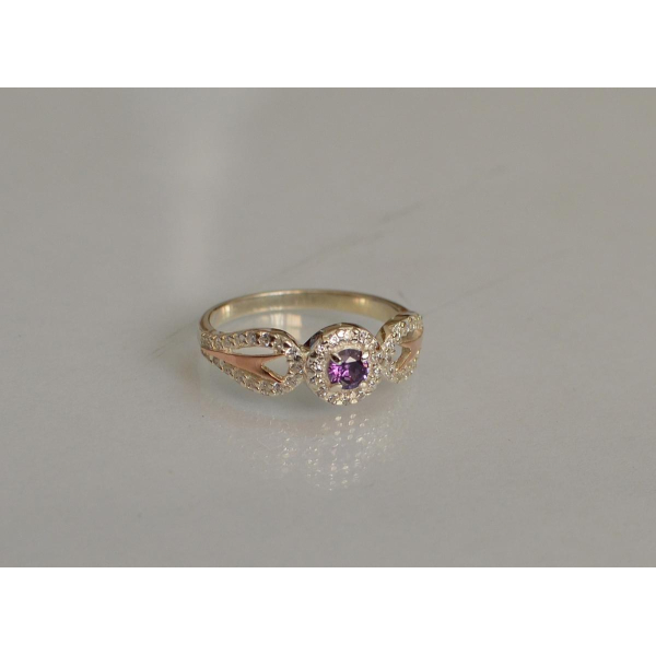 Серебряное кольцо с золотыми пластинами (135к)