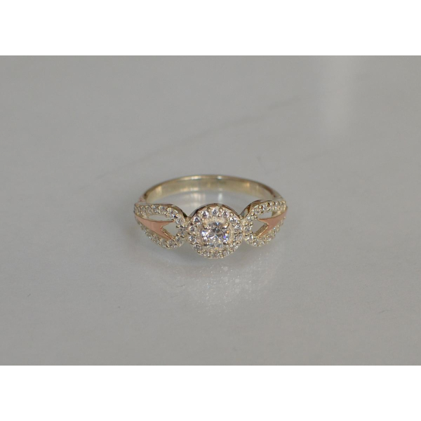 Серебряное кольцо с золотыми пластинами (135к)