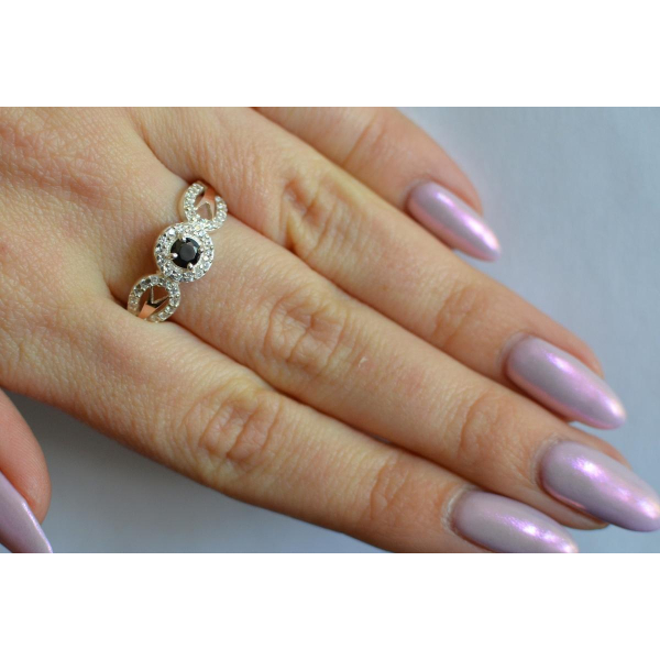 Серебряное кольцо с золотыми пластинами (135к)