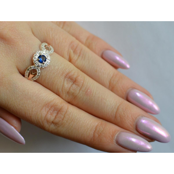 Серебряное кольцо с золотыми пластинами (135к)