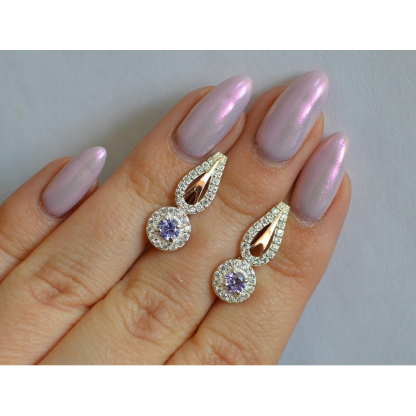 Серебряные серьги с золотыми пластинами (135с)