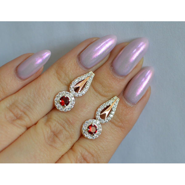 Серебряные серьги с золотыми пластинами (135с)