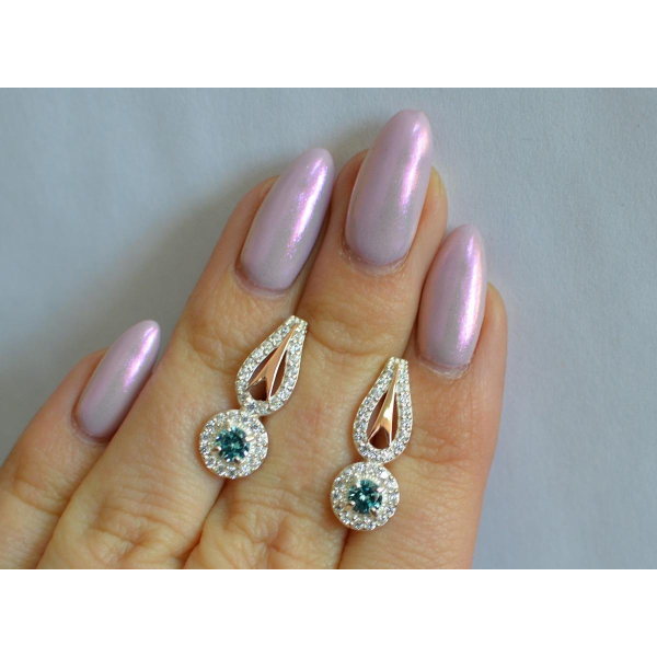 Серебряные серьги с золотыми пластинами (135с)