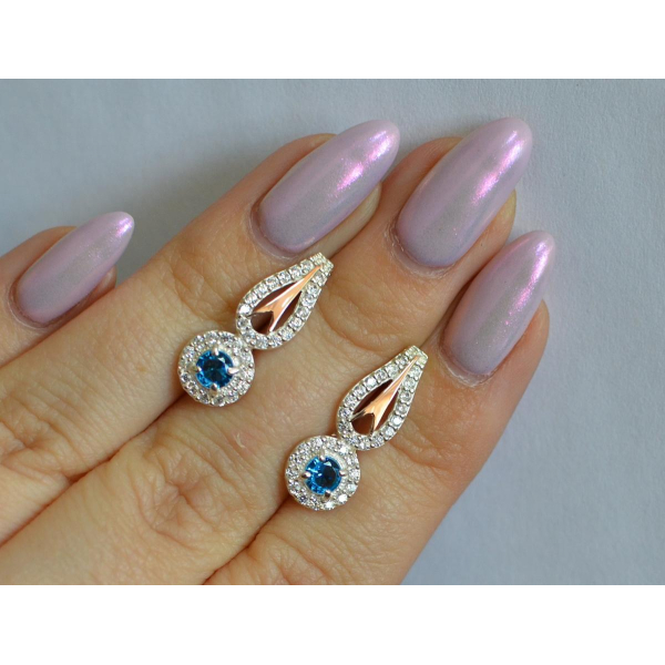 Серебряные серьги с золотыми пластинами (135с)