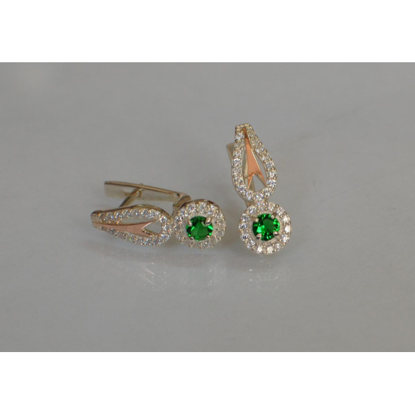 Серебряные серьги с золотыми пластинами (135с)