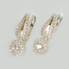 Серебряные серьги с золотыми пластинами