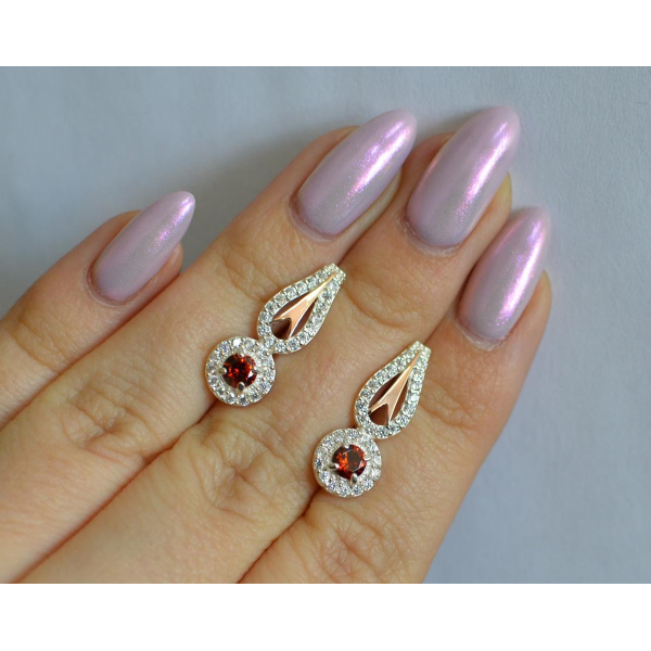 Серебряные серьги с золотыми пластинами (135с)