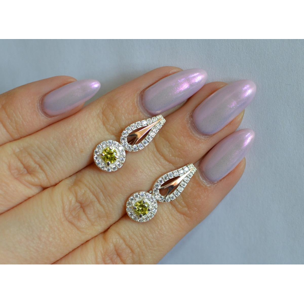 Серебряные серьги с золотыми пластинами (135с)