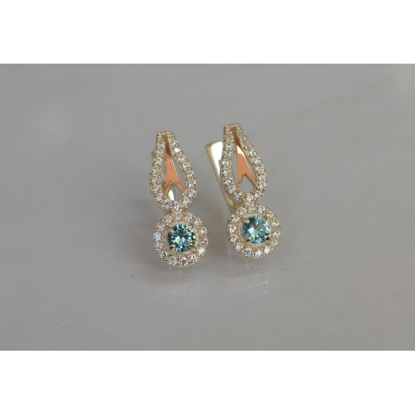 Серебряные серьги с золотыми пластинами (135с)