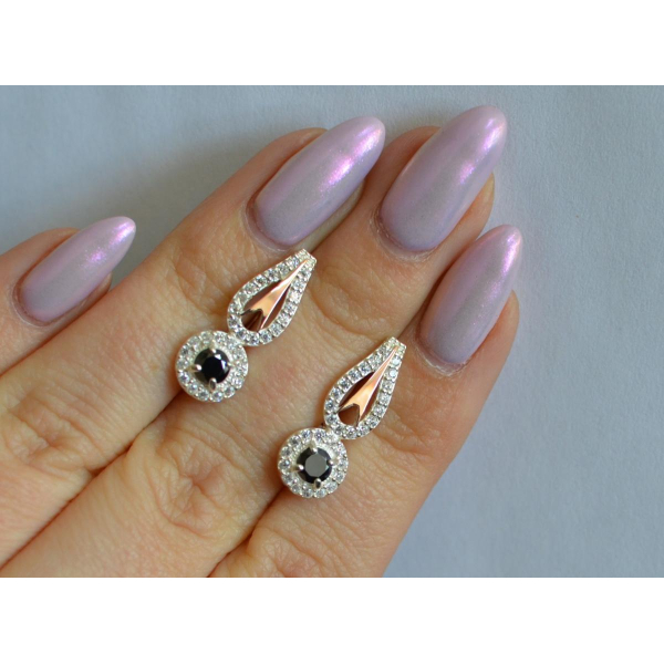 Серебряные серьги с золотыми пластинами (135с)