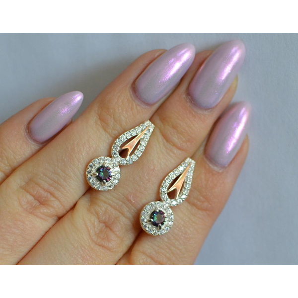 Серебряные серьги с золотыми пластинами (135с)