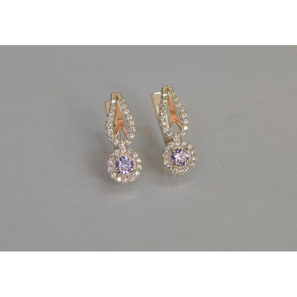 Серебряные серьги с золотыми пластинами (135с)