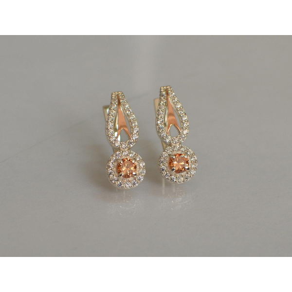 Серебряные серьги с золотыми пластинами (135с)