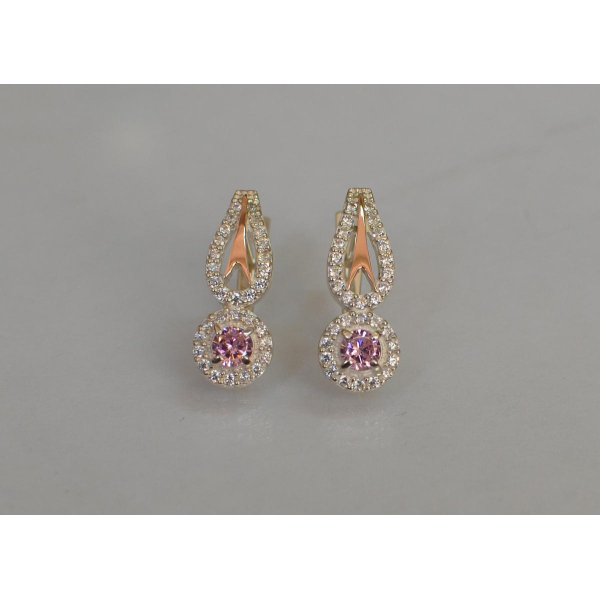 Серебряные серьги с золотыми пластинами (135с)