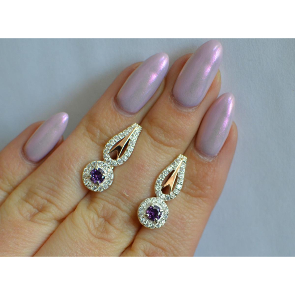 Серебряные серьги с золотыми пластинами (135с)