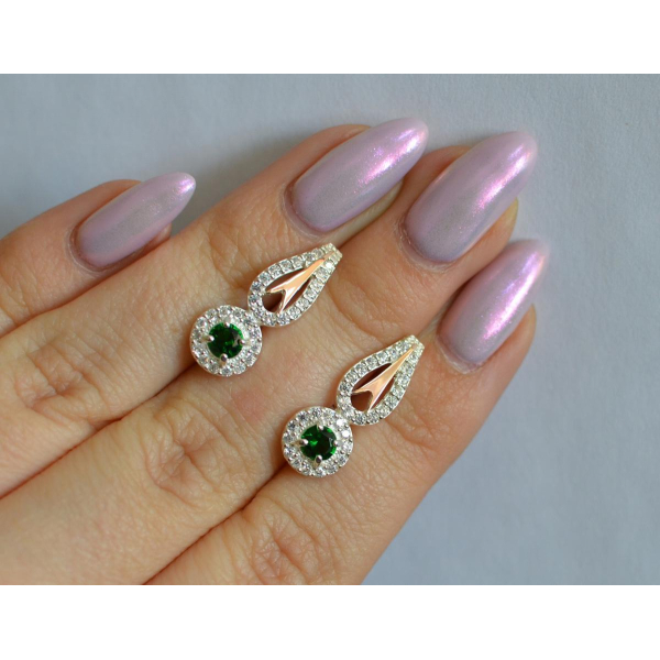 Серебряные серьги с золотыми пластинами (135с)