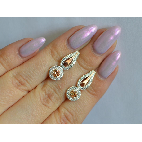 Серебряные серьги с золотыми пластинами (135с)