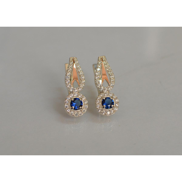 Серебряные серьги с золотыми пластинами (135с)