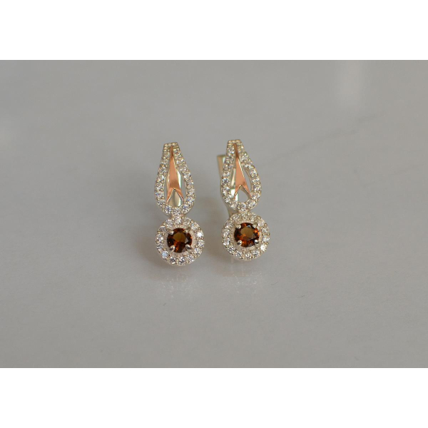 Серебряные серьги с золотыми пластинами (135с)