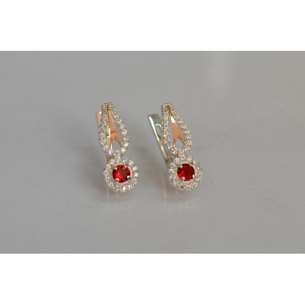 Серебряные серьги с золотыми пластинами (135с)