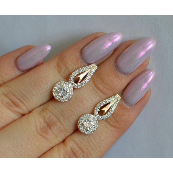 Серебряные серьги с золотыми пластинами (135с)