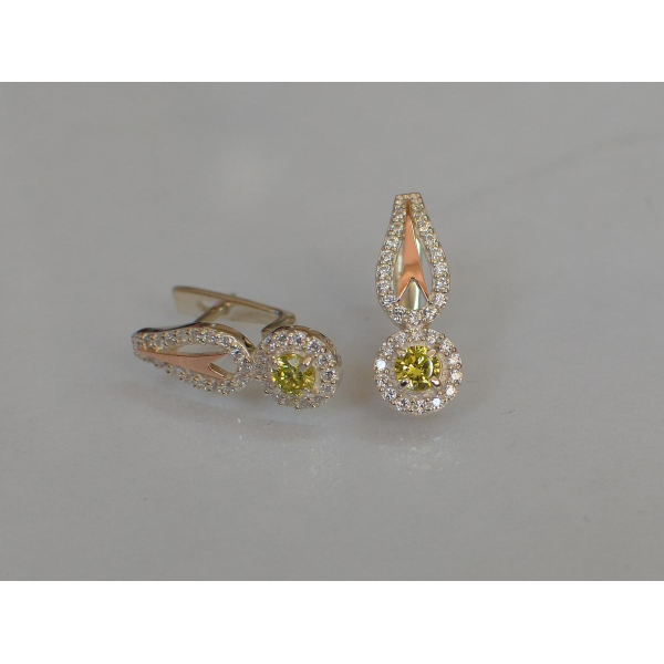 Серебряные серьги с золотыми пластинами (135с)