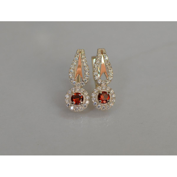 Серебряные серьги с золотыми пластинами (135с)