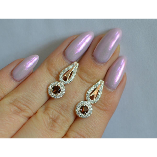 Серебряные серьги с золотыми пластинами (135с)