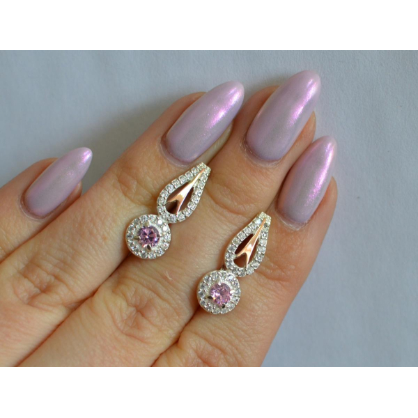 Серебряные серьги с золотыми пластинами (135с)