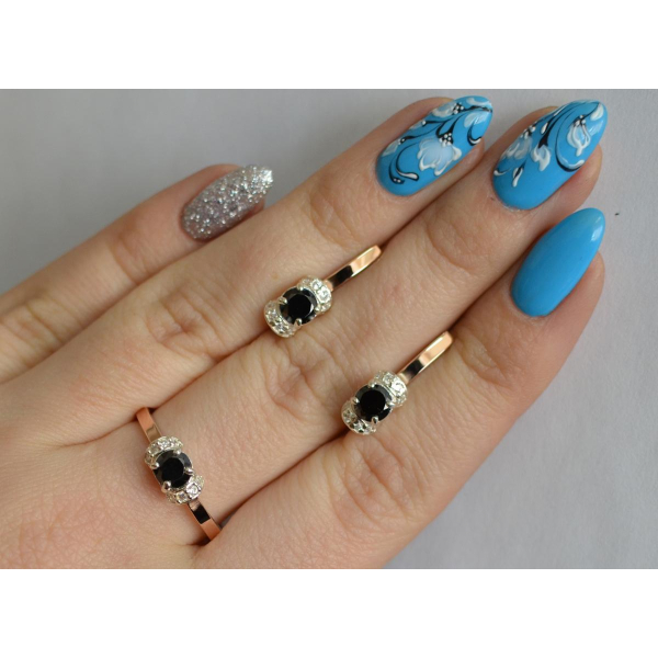 Серебряный комплект с золотом (137)